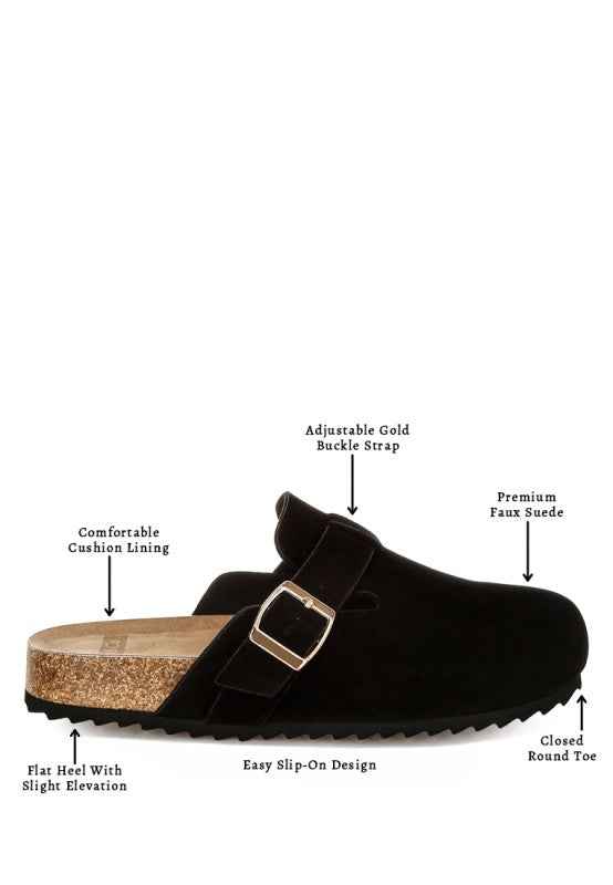 Ratiha Buckle Accent Slip-On Footbed Mules