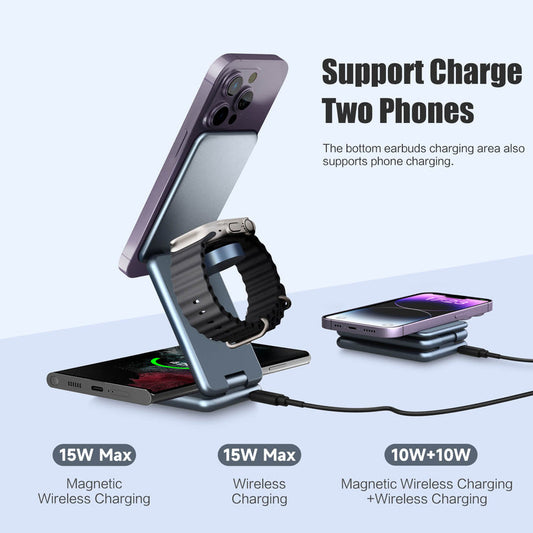 3 in 1 Foldable Magnetic Wireless charger