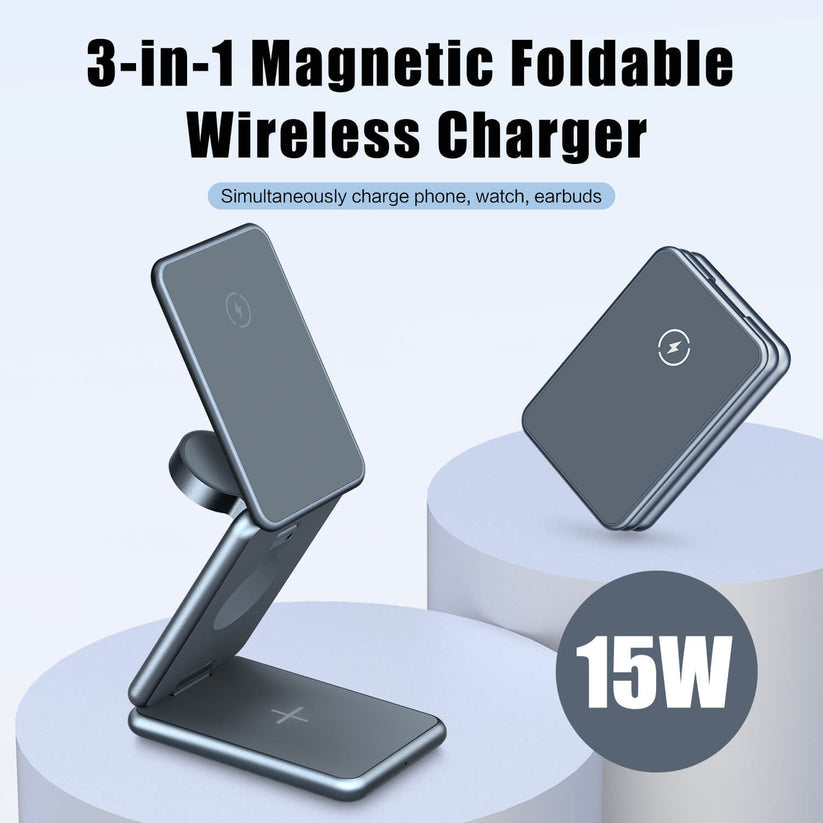 3 in 1 Foldable Magnetic Wireless charger